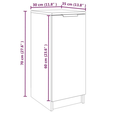 vidaXL Παπουτσοθήκη Γκρι Sonoma 30x35x70cm από Επεξεργασμένο Ξύλο