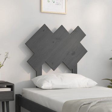vidaXL Κεφαλάρι Κρεβατιού Γκρι 72,5x3x81cm από Μασίφ Ξύλο Πεύκου 1 τεμ.