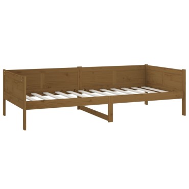 vidaXL Καναπές Κρεβάτι Καφέ Μελί 90x190cm από Μασίφ Ξύλο Πεύκου 1 τεμ. - Μονό