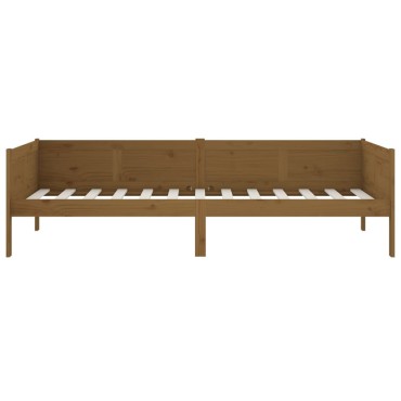 vidaXL Καναπές Κρεβάτι Καφέ Μελί 90x190cm από Μασίφ Ξύλο Πεύκου 1 τεμ. - Μονό