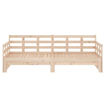 vidaXL Καναπές Κρεβάτι Συρόμενος 2x(90x200) εκ. από Μασίφ Πεύκο