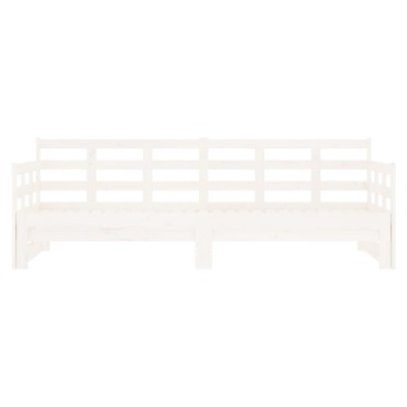 vidaXL Καναπές Κρεβάτι Συρόμενος Λευκός 2x(90x200) εκ. από Μασίφ Πεύκο