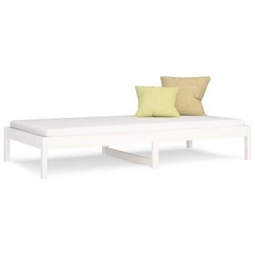 vidaXL Καναπές Κρεβάτι Χωρίς Στρώμα Λευκό 90x200cm Μασίφ Ξύλο Πεύκου 1 τεμ. - Μονό
