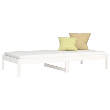 vidaXL Καναπές Κρεβάτι Χωρίς Στρώμα Λευκό 90x200cm Μασίφ Ξύλο Πεύκου 1 τεμ. - Μονό