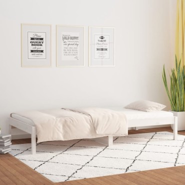 vidaXL Καναπές Κρεβάτι Χωρίς Στρώμα Λευκό 90x200cm Μασίφ Ξύλο Πεύκου 1 τεμ. - Μονό