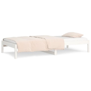 vidaXL Καναπές Κρεβάτι Χωρίς Στρώμα Λευκό 90x200cm Μασίφ Ξύλο Πεύκου 1 τεμ. - Μονό