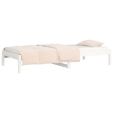 vidaXL Καναπές Κρεβάτι Χωρίς Στρώμα Λευκό 90x200cm Μασίφ Ξύλο Πεύκου 1 τεμ. - Μονό