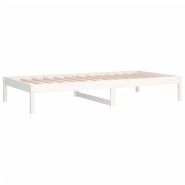vidaXL Καναπές Κρεβάτι Χωρίς Στρώμα Λευκό 90x200cm Μασίφ Ξύλο Πεύκου 1 τεμ. - Μονό