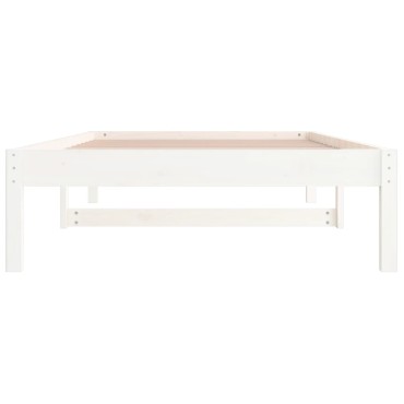 vidaXL Καναπές Κρεβάτι Χωρίς Στρώμα Λευκό 90x200cm Μασίφ Ξύλο Πεύκου 1 τεμ. - Μονό