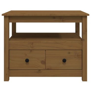 vidaXL Τραπεζάκι Σαλονιού Καφέ Μελί 71x49x55cm Μασίφ Ξύλο Πεύκου 1 τεμ.