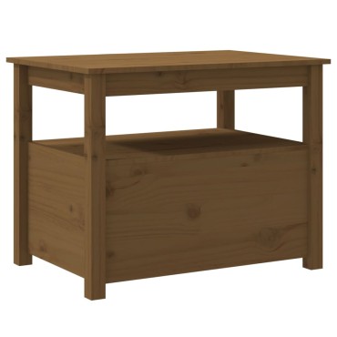 vidaXL Τραπεζάκι Σαλονιού Καφέ Μελί 71x49x55cm Μασίφ Ξύλο Πεύκου 1 τεμ.