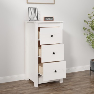 vidaXL Ντουλάπι Λευκό 40x35x80cm από Μασίφ Ξύλο Πεύκου 1 τεμ.
