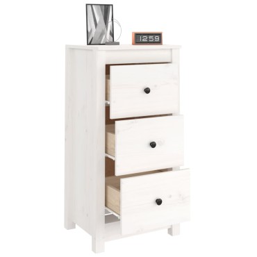 vidaXL Ντουλάπι Λευκό 40x35x80cm από Μασίφ Ξύλο Πεύκου 1 τεμ.