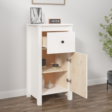 vidaXL Ντουλάπι Λευκό 40x35x80cm από Μασίφ Ξύλο Πεύκου 1 τεμ.