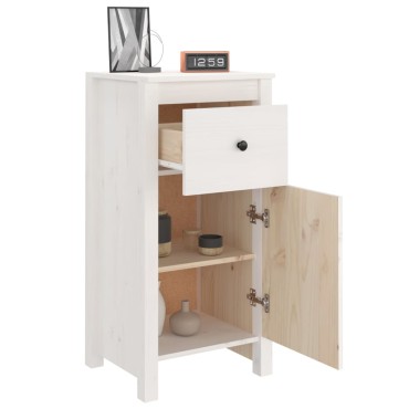 vidaXL Ντουλάπι Λευκό 40x35x80cm από Μασίφ Ξύλο Πεύκου 1 τεμ.