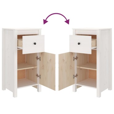 vidaXL Ντουλάπι Λευκό 40x35x80cm από Μασίφ Ξύλο Πεύκου 1 τεμ.