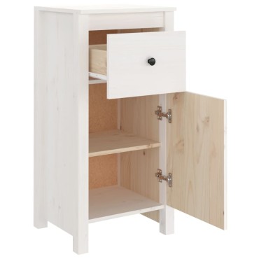 vidaXL Ντουλάπι Λευκό 40x35x80cm από Μασίφ Ξύλο Πεύκου 1 τεμ.