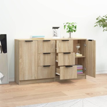 vidaXL Ντουλάπια 2 τεμ. Sonoma Δρυς 60x30x70cm Επεξεργασμένο Ξύλο