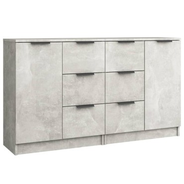 vidaXL Ντουλάπια 2 τεμ. Γκρι Σκυροδέματος 60x30x70cm Επεξεργ. Ξύλο
