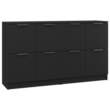 vidaXL Ντουλάπια 2 τεμ. Μαύρα 60x30x70cm Επεξεργασμένο Ξύλο
