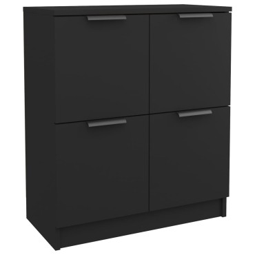 vidaXL Ντουλάπια 2 τεμ. Μαύρα 60x30x70cm Επεξεργασμένο Ξύλο