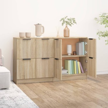 vidaXL Ντουλάπια 2 τεμ. Sonoma Δρυς 60x30x70cm Επεξεργασμένο Ξύλο