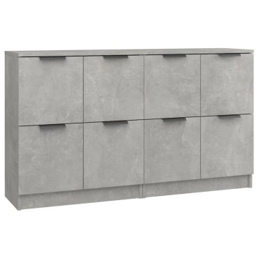 vidaXL Ντουλάπια 2 τεμ. Γκρι Σκυροδέματος 60x30x70cm Επεξεργ. Ξύλο