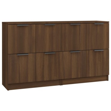 vidaXL Συρταριέρες 2 τεμ. Καφέ Δρυς 60x30x70cm Επεξεργασμένο Ξύλο