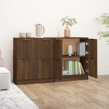 vidaXL Συρταριέρες 2 τεμ. Καφέ Δρυς 60x30x70cm Επεξεργασμένο Ξύλο