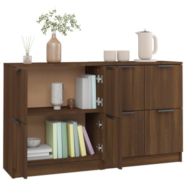 vidaXL Συρταριέρες 2 τεμ. Καφέ Δρυς 60x30x70cm Επεξεργασμένο Ξύλο