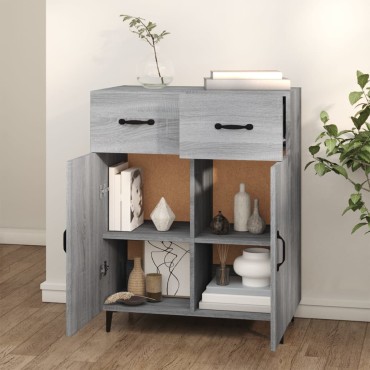 vidaXL Ντουλάπι Γκρι Sonoma 69,5x34x90cm από Επεξεργασμένο Ξύλο 1 τεμ.