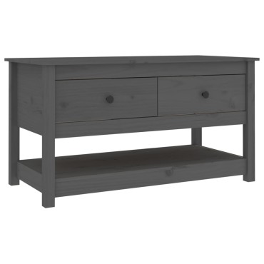 vidaXL Τραπεζάκι Σαλονιού Γκρί 102x49x55cm από Μασίφ Ξύλο Πεύκου 1 τεμ.