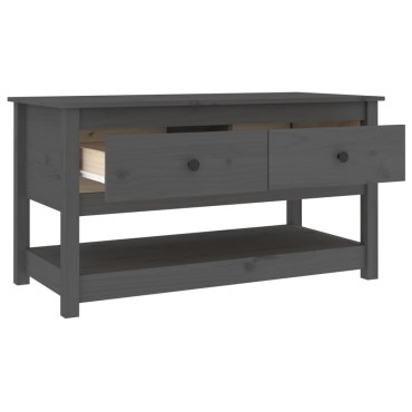 vidaXL Τραπεζάκι Σαλονιού Γκρί 102x49x55cm από Μασίφ Ξύλο Πεύκου 1 τεμ.