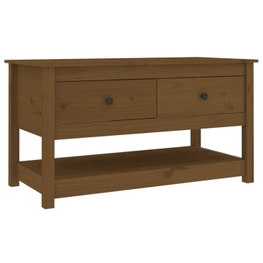 vidaXL Τραπεζάκι Σαλονιού Καφέ Μελί 102x49x55cm Μασίφ Ξύλο Πεύκου 1 τεμ.