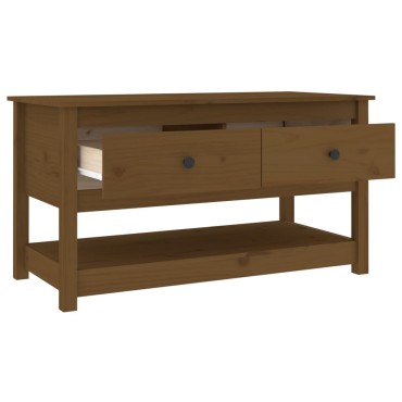 vidaXL Τραπεζάκι Σαλονιού Καφέ Μελί 102x49x55cm Μασίφ Ξύλο Πεύκου 1 τεμ.
