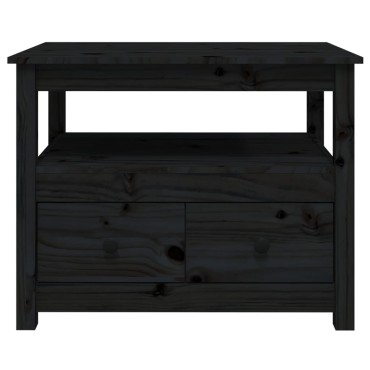 vidaXL Τραπεζάκι Σαλονιού Μαύρο 71x49x55cm Μασίφ Ξύλο Πεύκου 1 τεμ.
