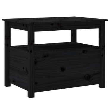 vidaXL Τραπεζάκι Σαλονιού Μαύρο 71x49x55cm Μασίφ Ξύλο Πεύκου 1 τεμ.