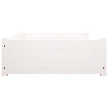 vidaXL Κρεβάτι Σκύλου άσπρο 105,5x75,5x28 εκ. από Μασίφ Ξύλο Πεύκου