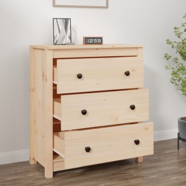 vidaXL Συρταριέρα 70x35x80cm από Μασίφ Ξύλο Πεύκου 1 τεμ.