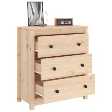 vidaXL Συρταριέρα 70x35x80cm από Μασίφ Ξύλο Πεύκου 1 τεμ.