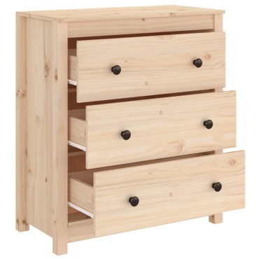 vidaXL Συρταριέρα 70x35x80cm από Μασίφ Ξύλο Πεύκου 1 τεμ.