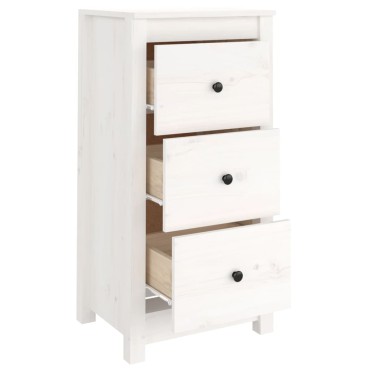 vidaXL Συρταριέρες 2 τεμ. Λευκό 40x35x80cm από Μασίφ Ξύλο Πεύκου