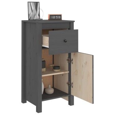 vidaXL Συρταριέρες 2 τεμ. Γκρι 40x35x80cm από Μασίφ Ξύλο Πεύκου