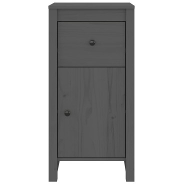 vidaXL Συρταριέρες 2 τεμ. Γκρι 40x35x80cm από Μασίφ Ξύλο Πεύκου