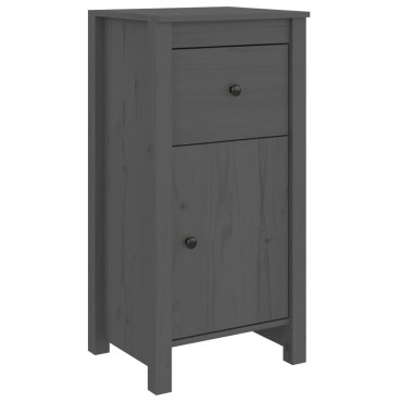 vidaXL Συρταριέρες 2 τεμ. Γκρι 40x35x80cm από Μασίφ Ξύλο Πεύκου
