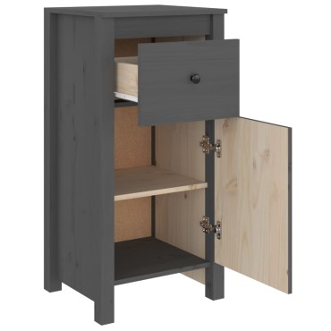 vidaXL Συρταριέρες 2 τεμ. Γκρι 40x35x80cm από Μασίφ Ξύλο Πεύκου