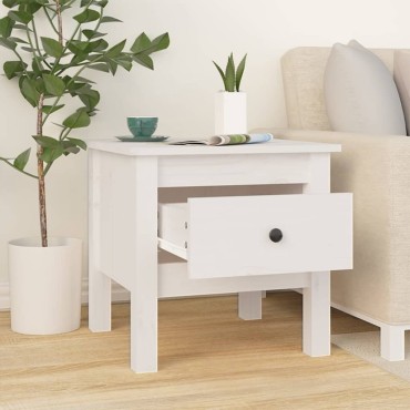 vidaXL Βοηθητικά Τραπέζια 2 τεμ. Λευκά 40x40x39cm Μασίφ Ξύλο Πεύκου
