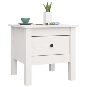vidaXL Βοηθητικά Τραπέζια 2 τεμ. Λευκά 40x40x39cm Μασίφ Ξύλο Πεύκου