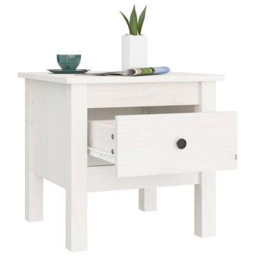 vidaXL Βοηθητικά Τραπέζια 2 τεμ. Λευκά 40x40x39cm Μασίφ Ξύλο Πεύκου