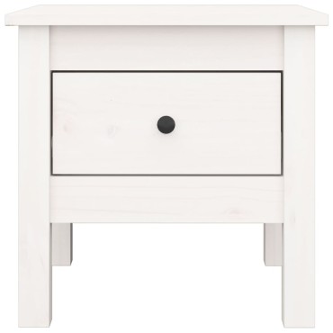 vidaXL Βοηθητικά Τραπέζια 2 τεμ. Λευκά 40x40x39cm Μασίφ Ξύλο Πεύκου
